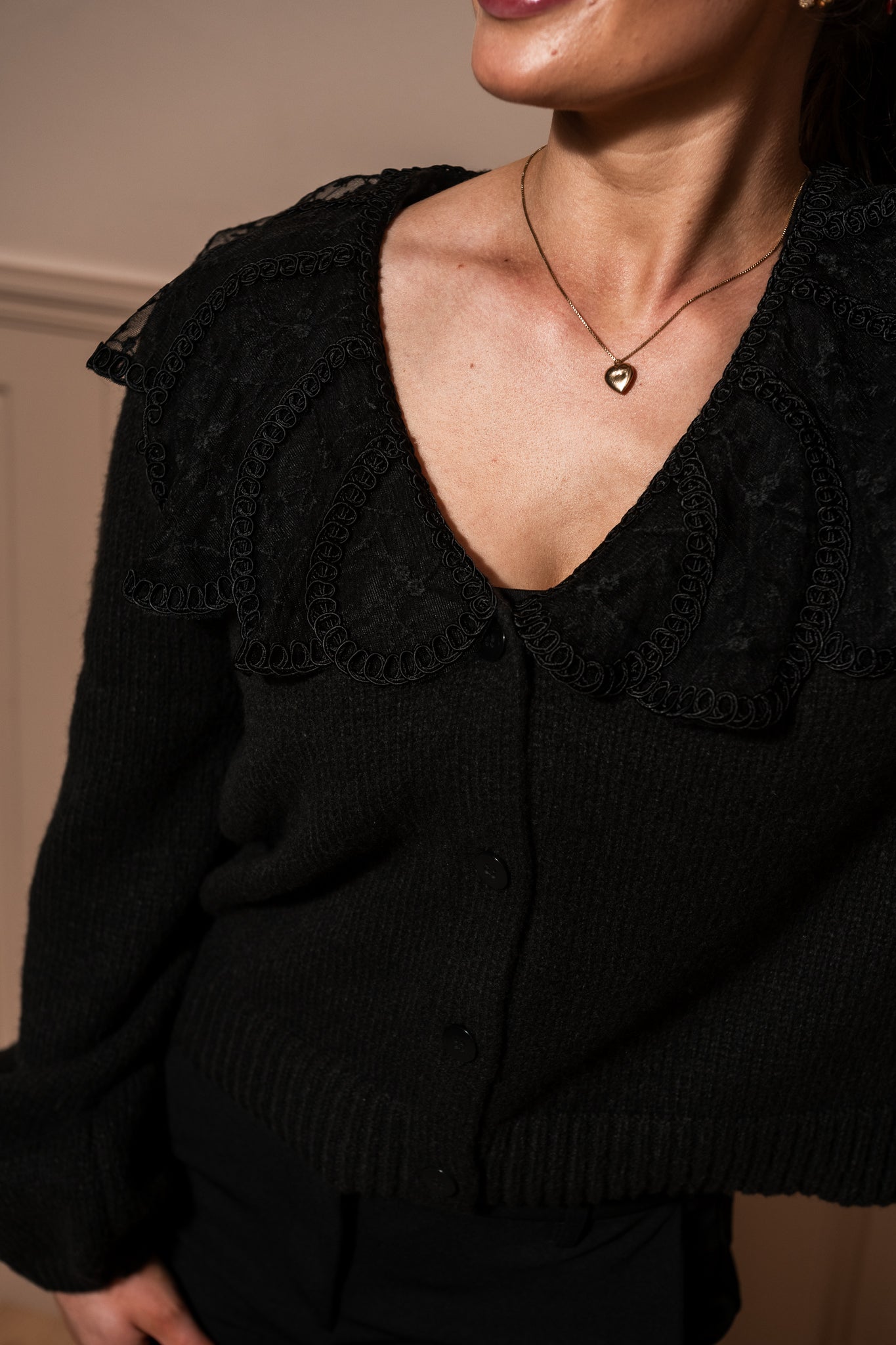 PCABBY Knit Cardigan - Black